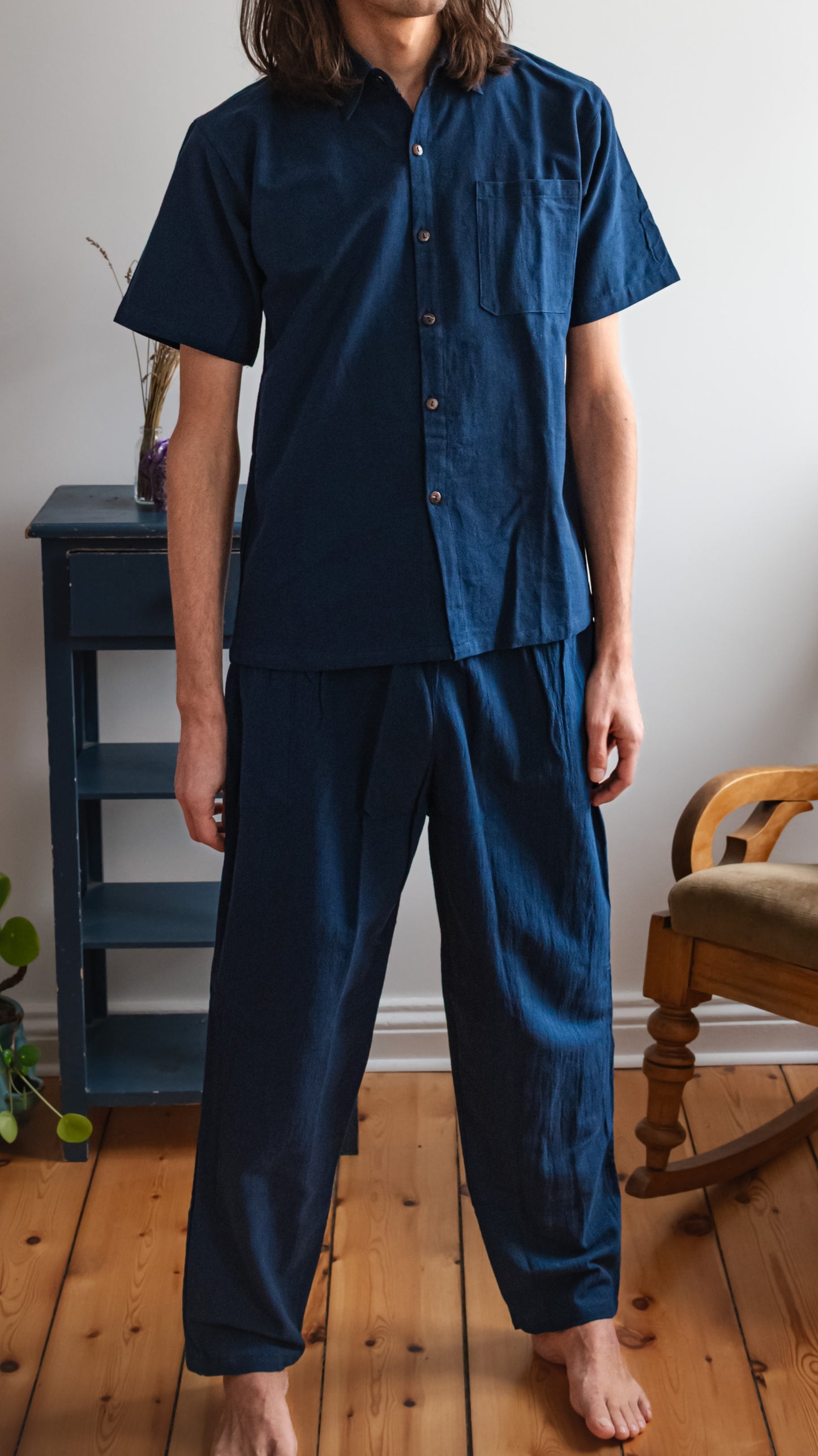 Herren Leinenhemd - Kurzarm, 100% Leinen