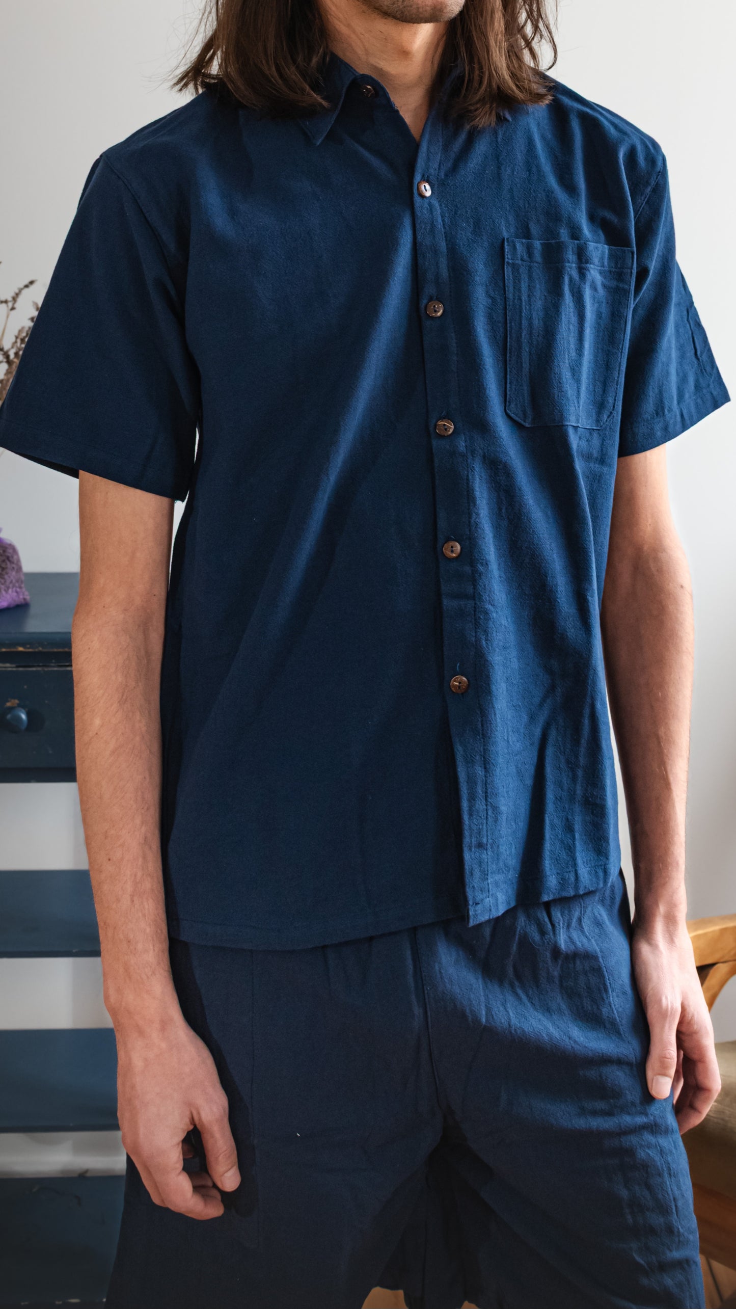 Herren Leinenhemd - Kurzarm, 100% Leinen