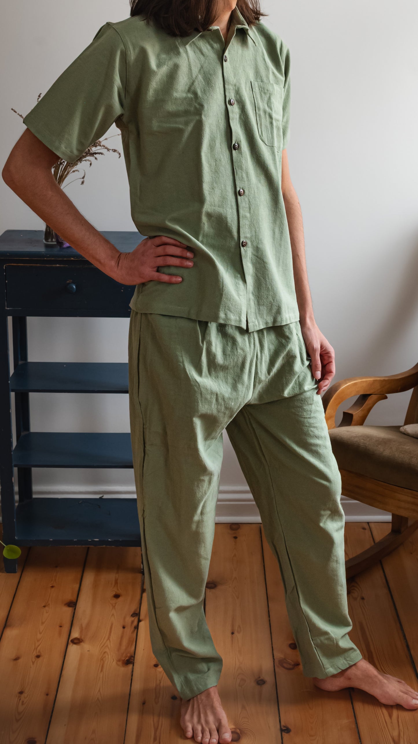 Herren Leinenhemd - Kurzarm, 100% Leinen