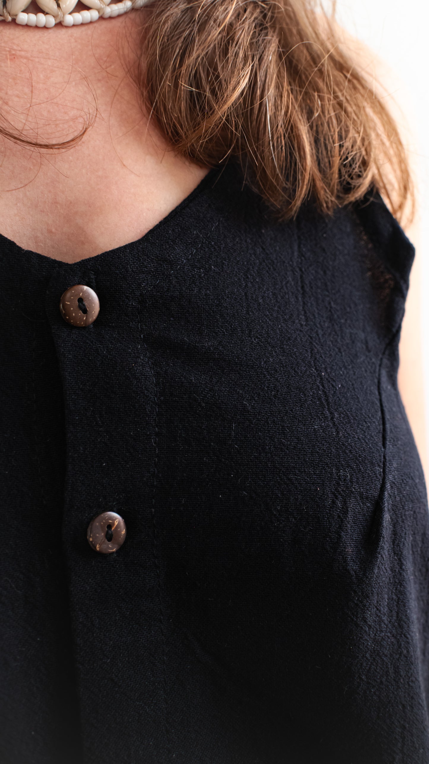 Leinenkleid mit Knopfleiste –  100 % Leinen
