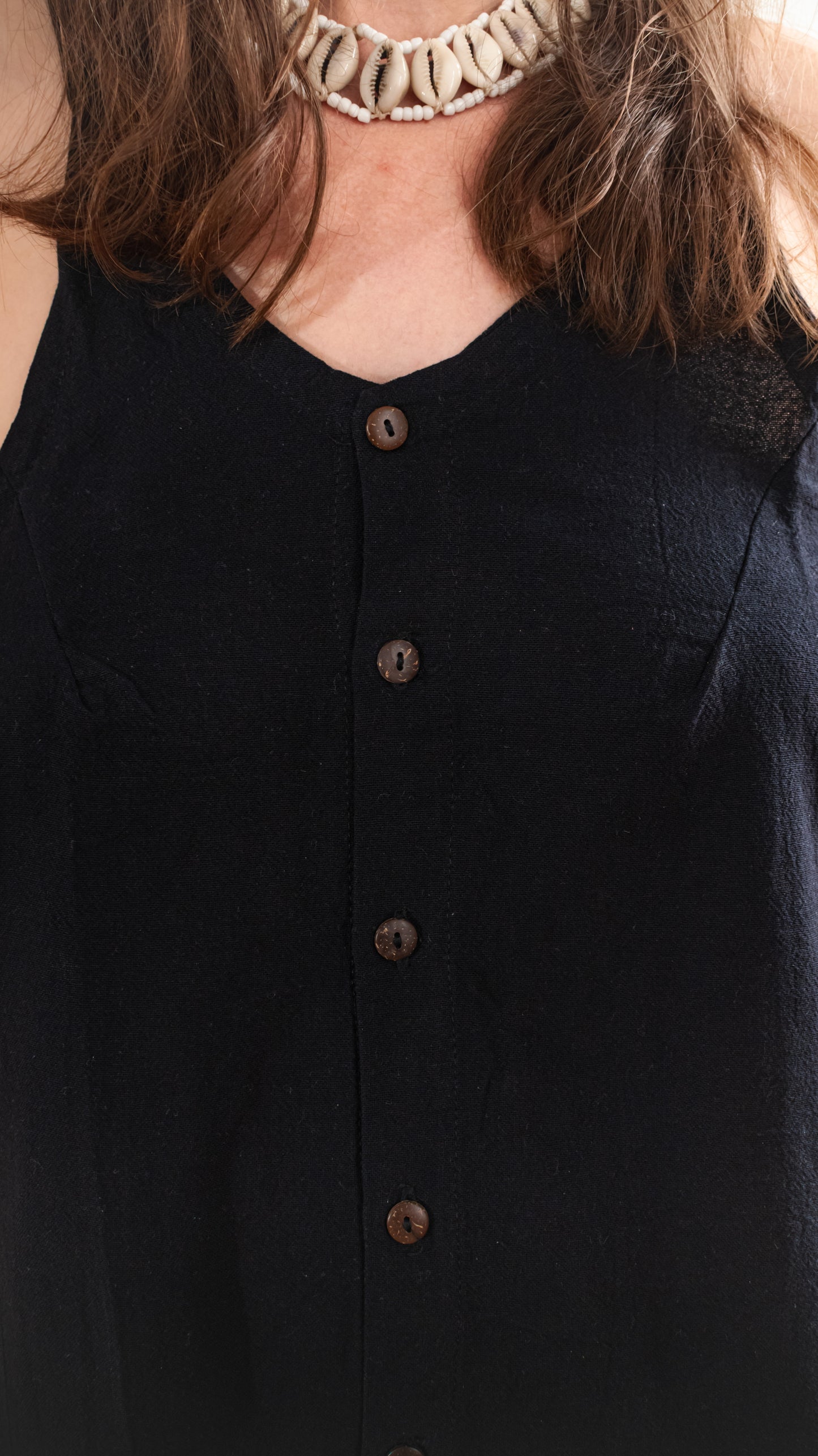 Leinenkleid mit Knopfleiste –  100 % Leinen