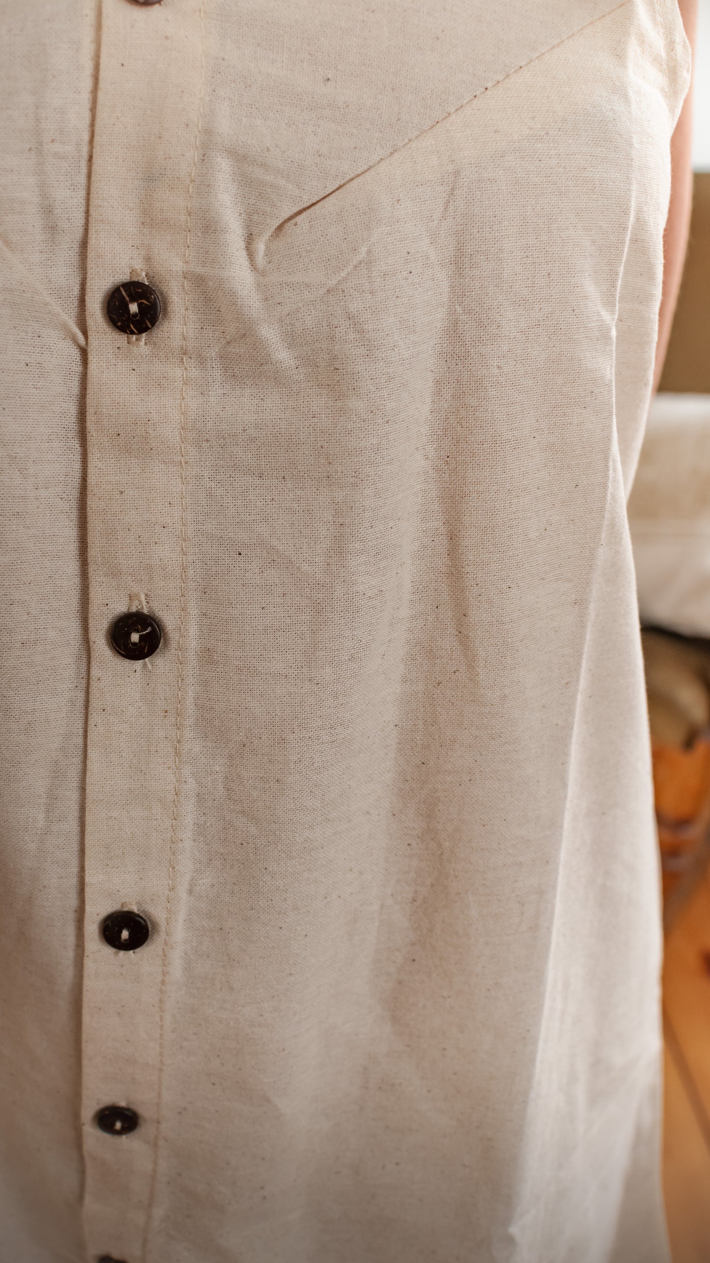 Leinenkleid mit Knopfleiste –  100 % Leinen